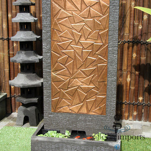 ABSTRACT COPPER WALL FOUNTAIN